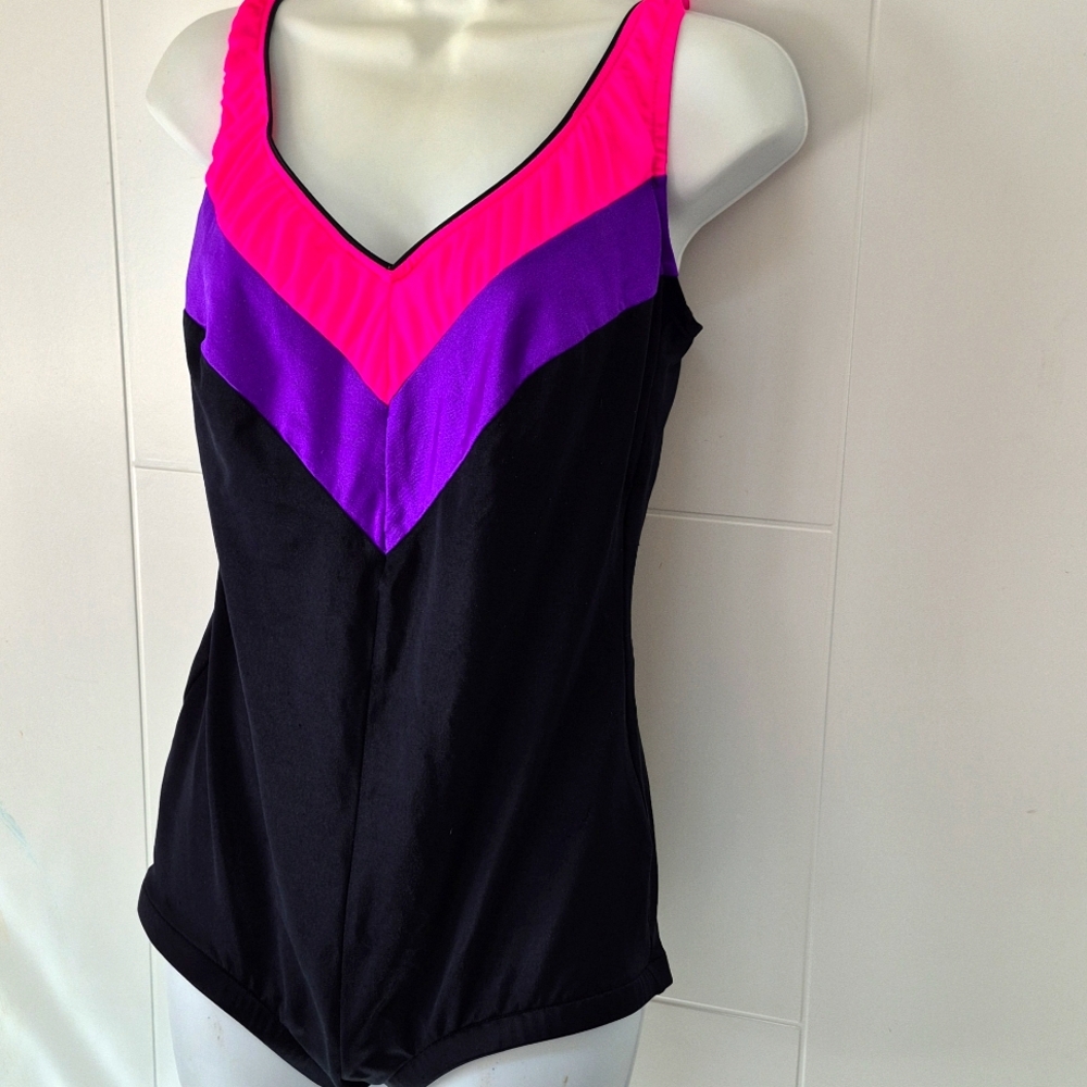 Vintage Slim Allure Swimsuit Plus 20W One Piece Union Made USA